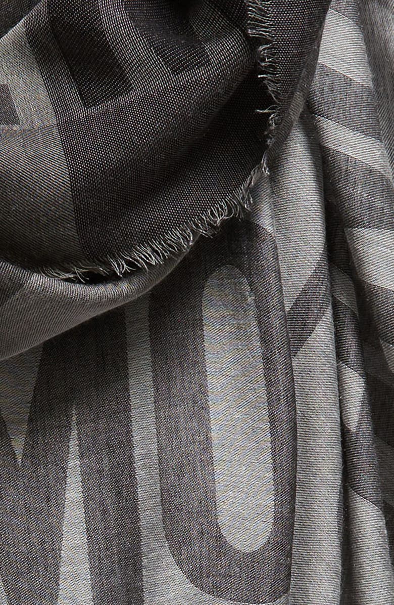 Moschino Logo Colorblock Modal, Silk & Cashmere Scarf, Alternate, color,