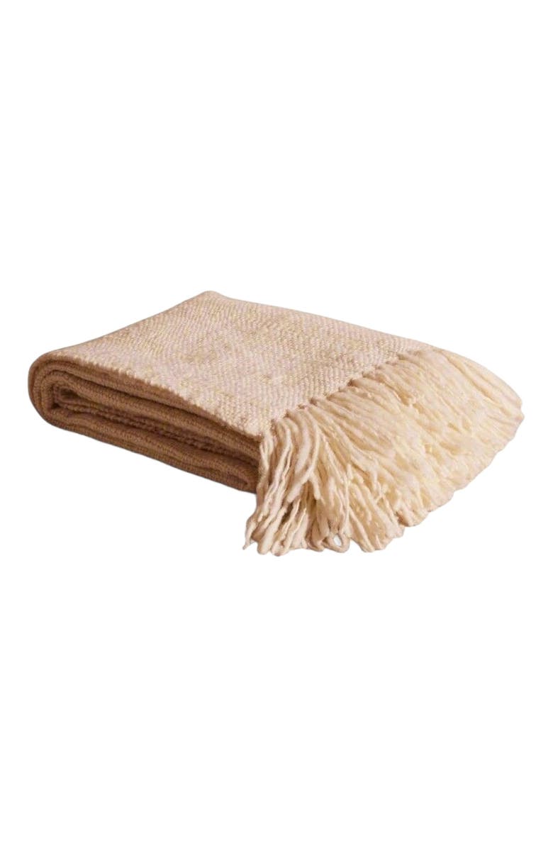 Meso Goods Nieve Wool Throw, Main, color, Cream