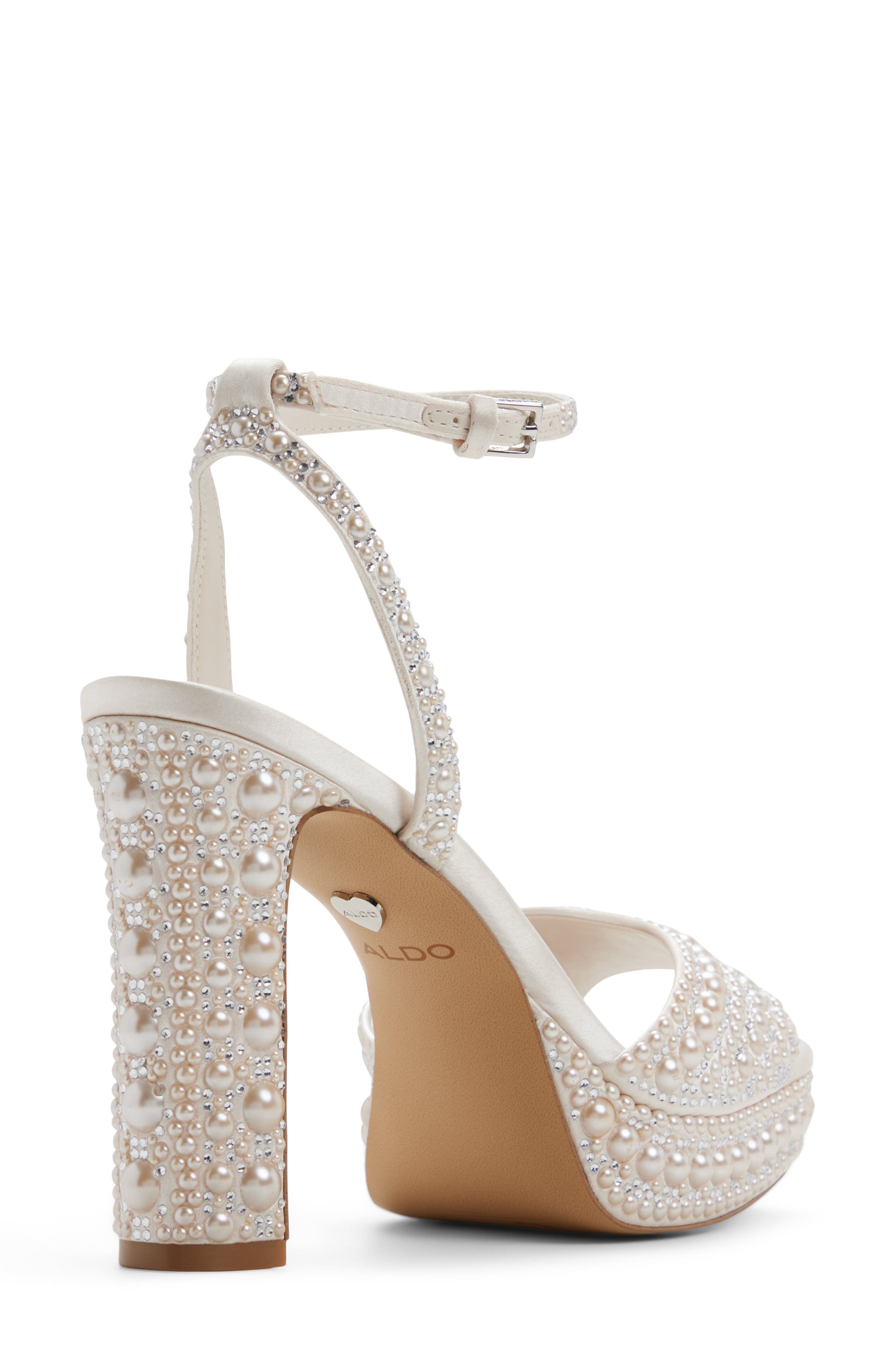 ALDO Chicgleam Ankle Strap Platform Sandal, Alternate, color, Other White