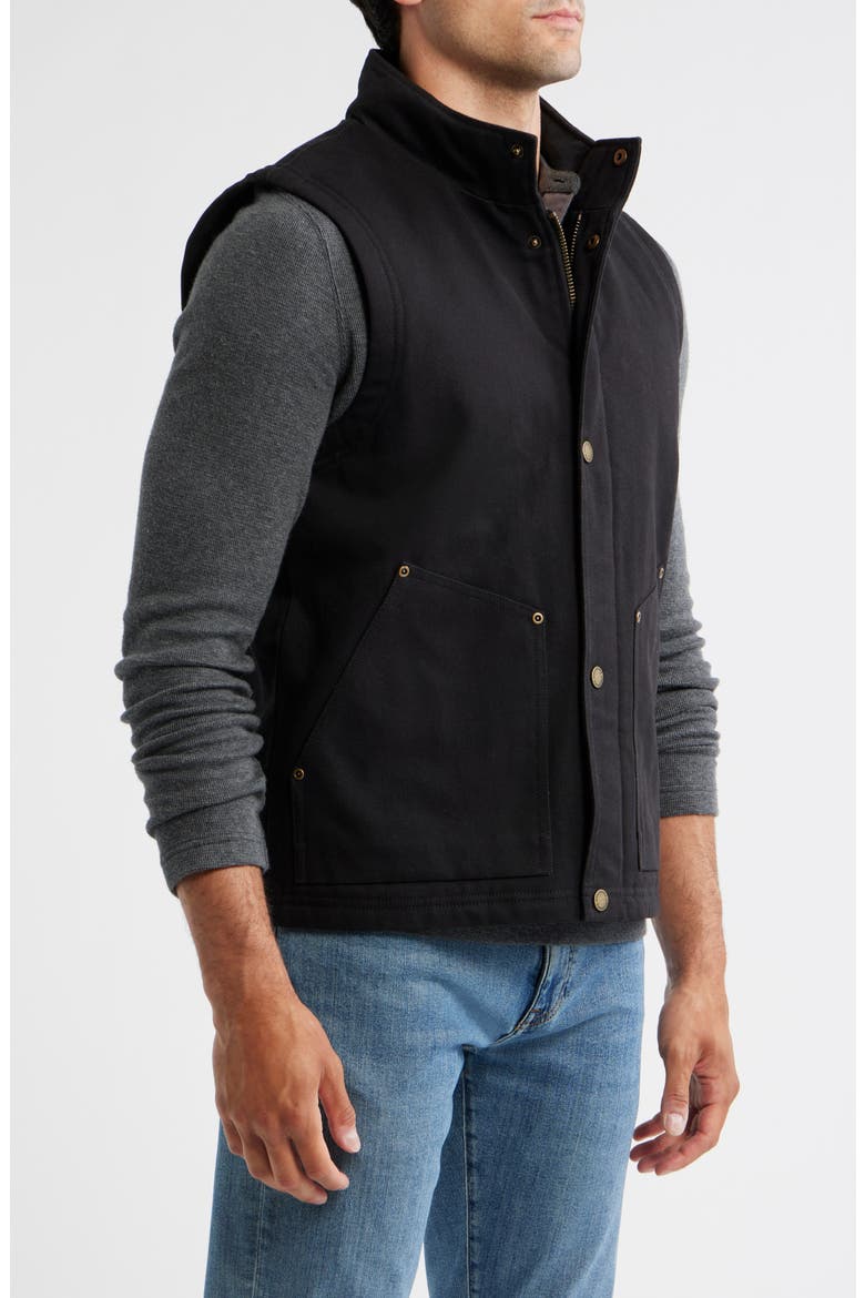 Pine Grove Cotton Canvas Vest, Alternate, color, BLACK