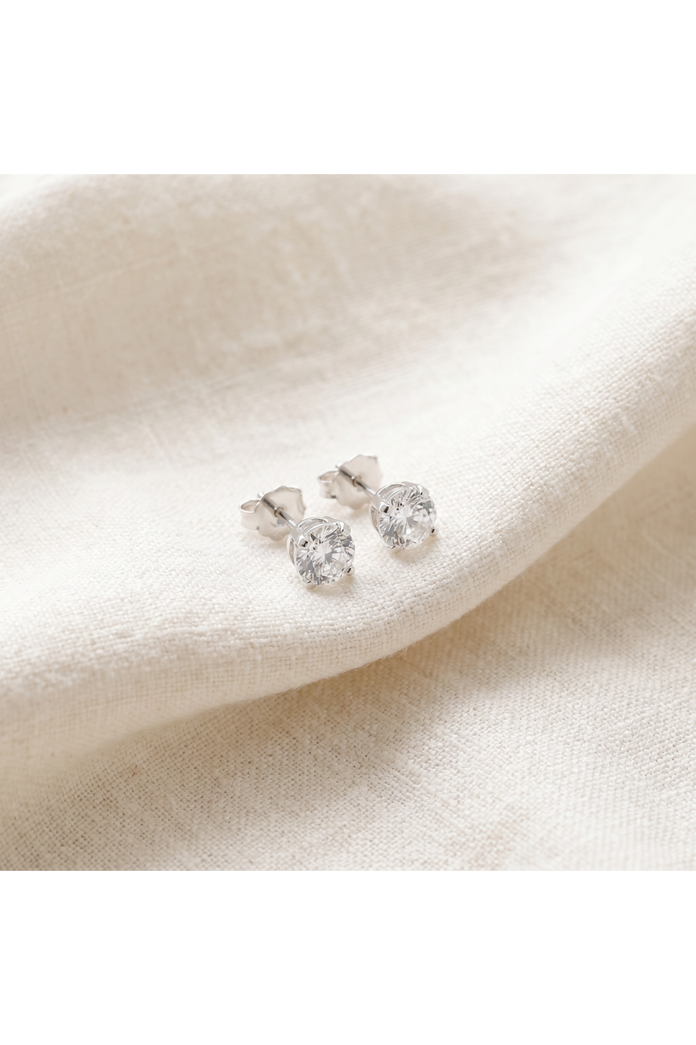 VS .65ct Diamond Studs 14K Gold Lab Grown, Alternate, color, 14k White Gold