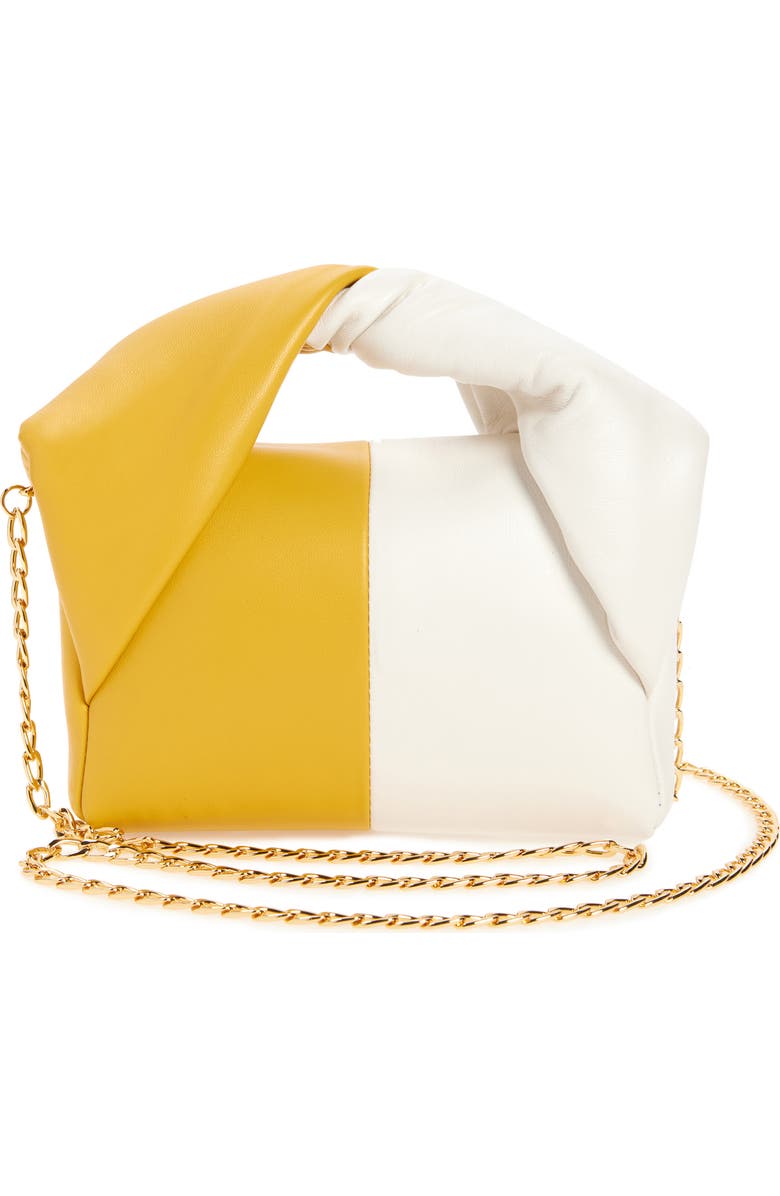 JW Anderson Small Twister Two-Tone Leather Crossbody Bag, Alternate, color, Cream/ Mustard