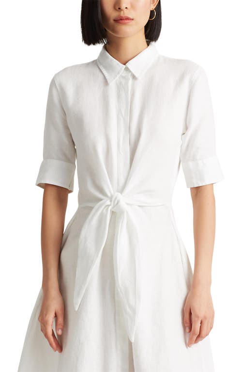 Ralph Lauren Wakana 34 Sleeve Casual Dress In White