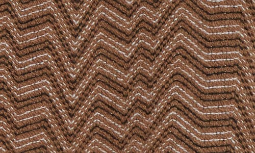 Missoni Chevron Pattern Long Sleeve Collared Sweater In Brown