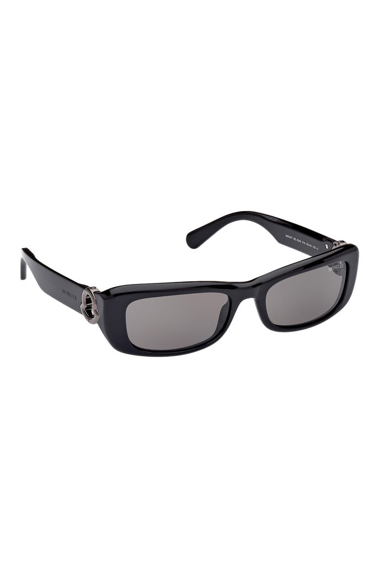 55mm Rectangular Sunglasses, Alternate, color, BLACK/ GUNMETAL/ SMOKE