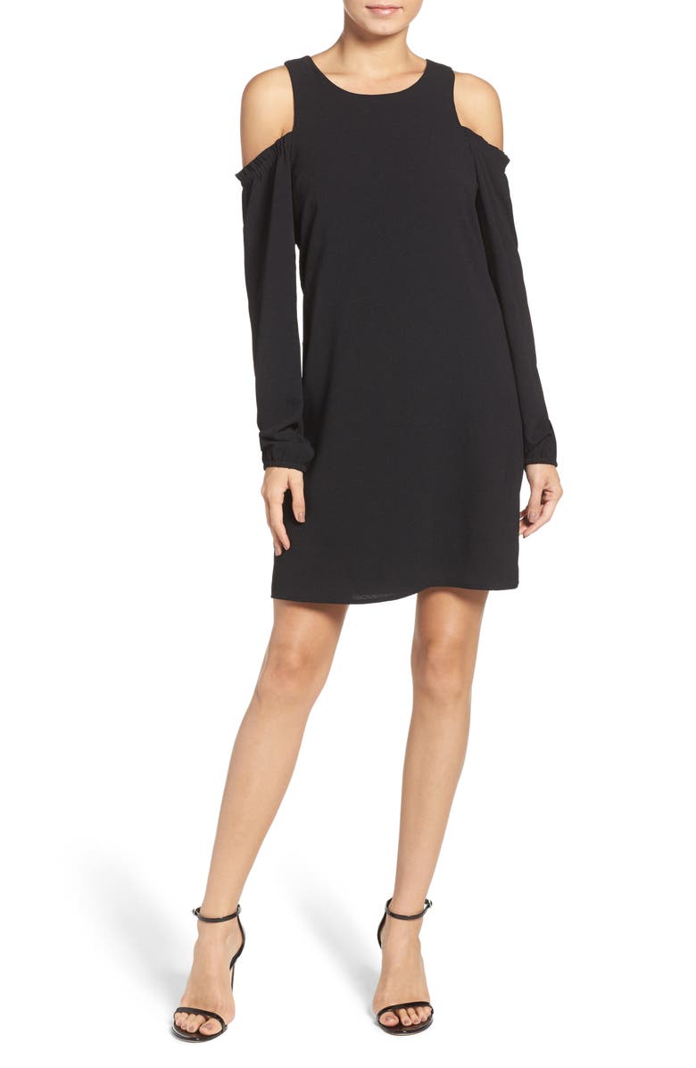 Charles Henry Cold Shoulder Shift Dress, Alternate, color, 