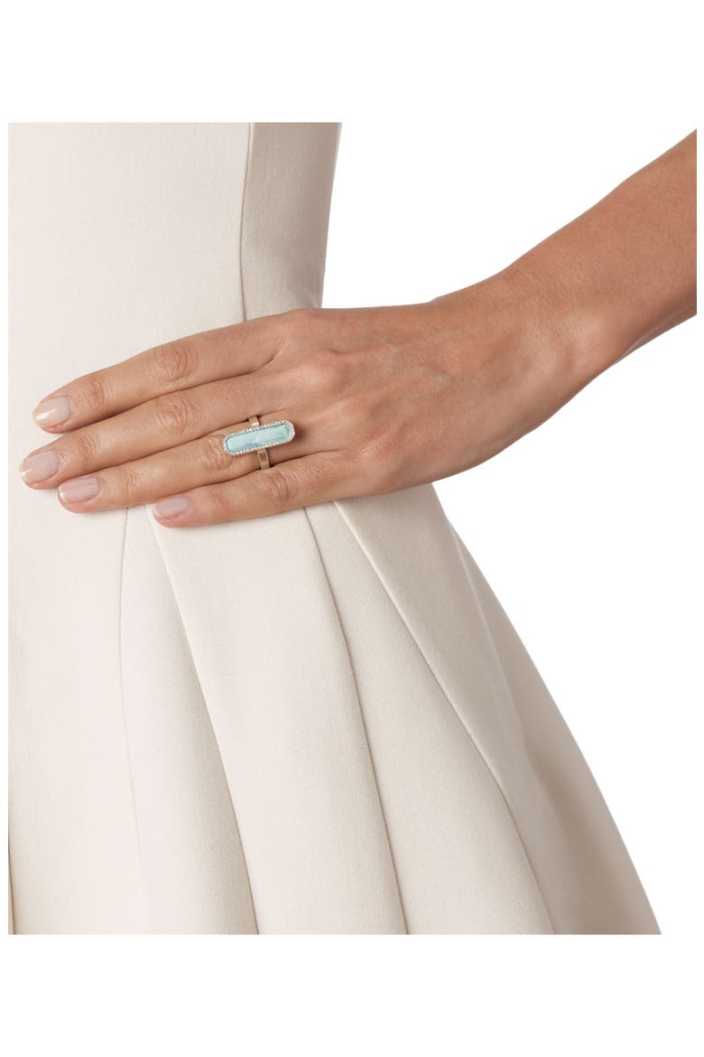Naida Diamond & Larimar Cocktail Ring, Alternate, color, SILVER/ DIAMOND / LARIMAR