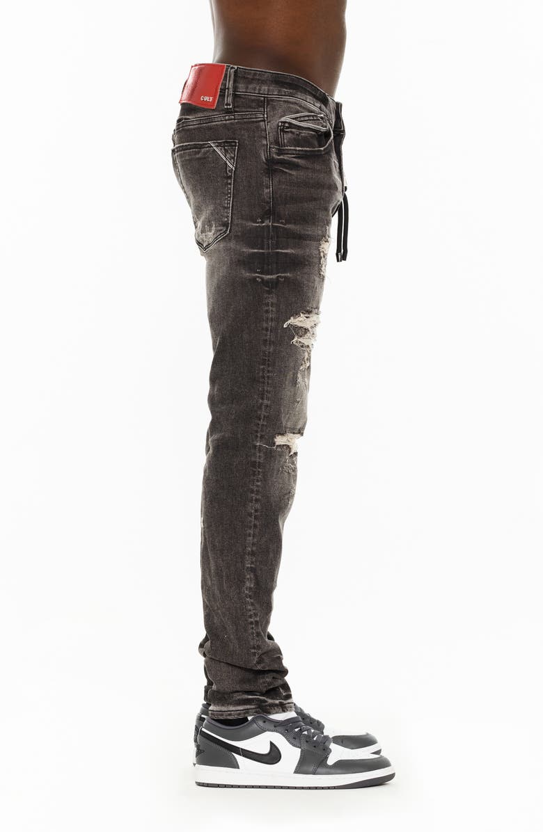 Cult of Individuality Rocker Ripped Slim Fit Straight Leg Jeans, Alternate, color,