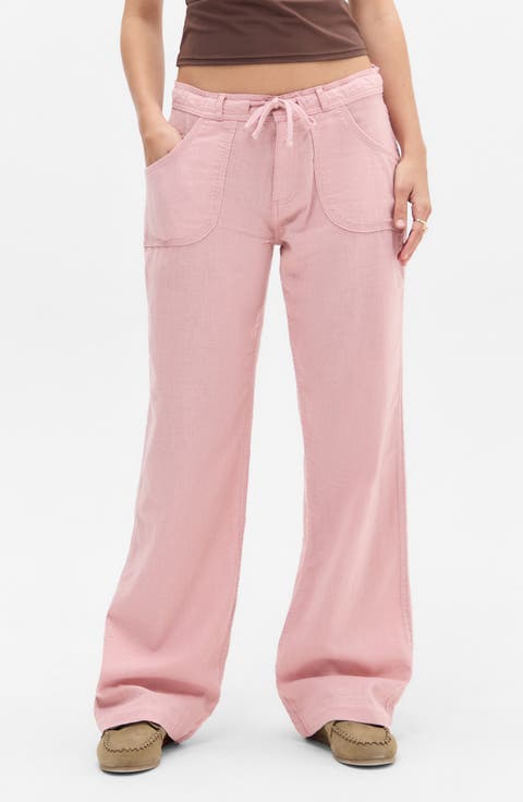 Women's Pink High-Waisted Pants & Leggings