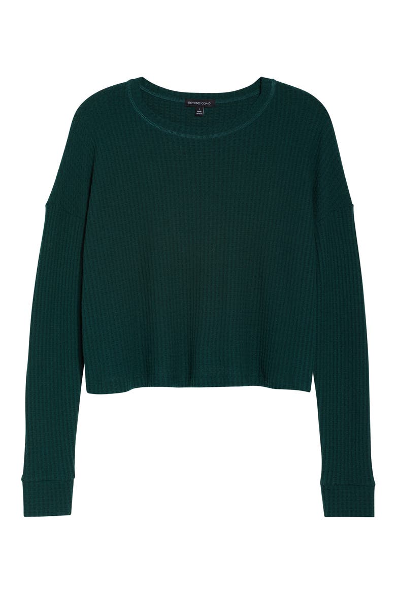 Brushed Up Crop Pullover, Alternate, color, FOREST GREEN