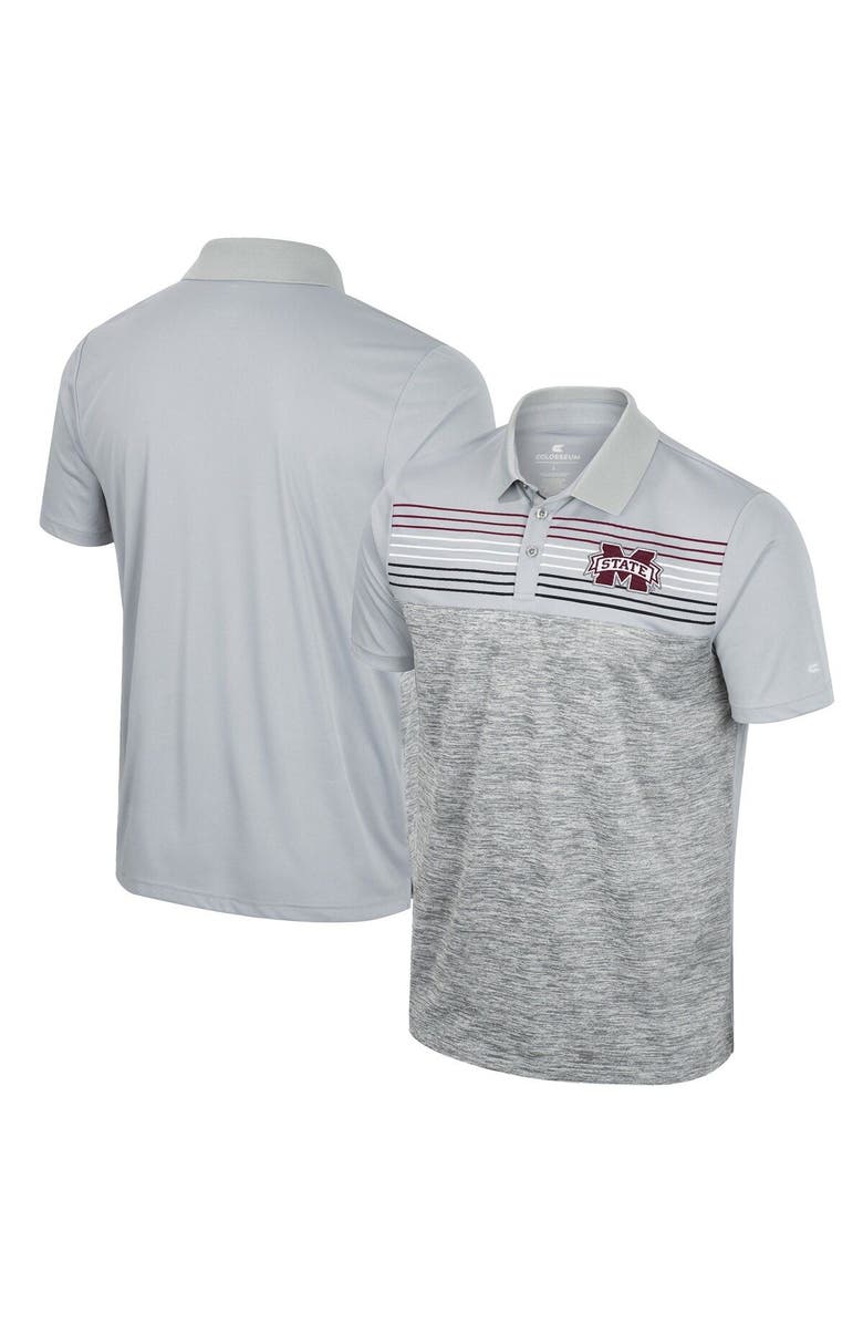 COLOSSEUM Men's Colosseum Gray Mississippi State Bulldogs Cybernetic Polo, Main, color, Gray