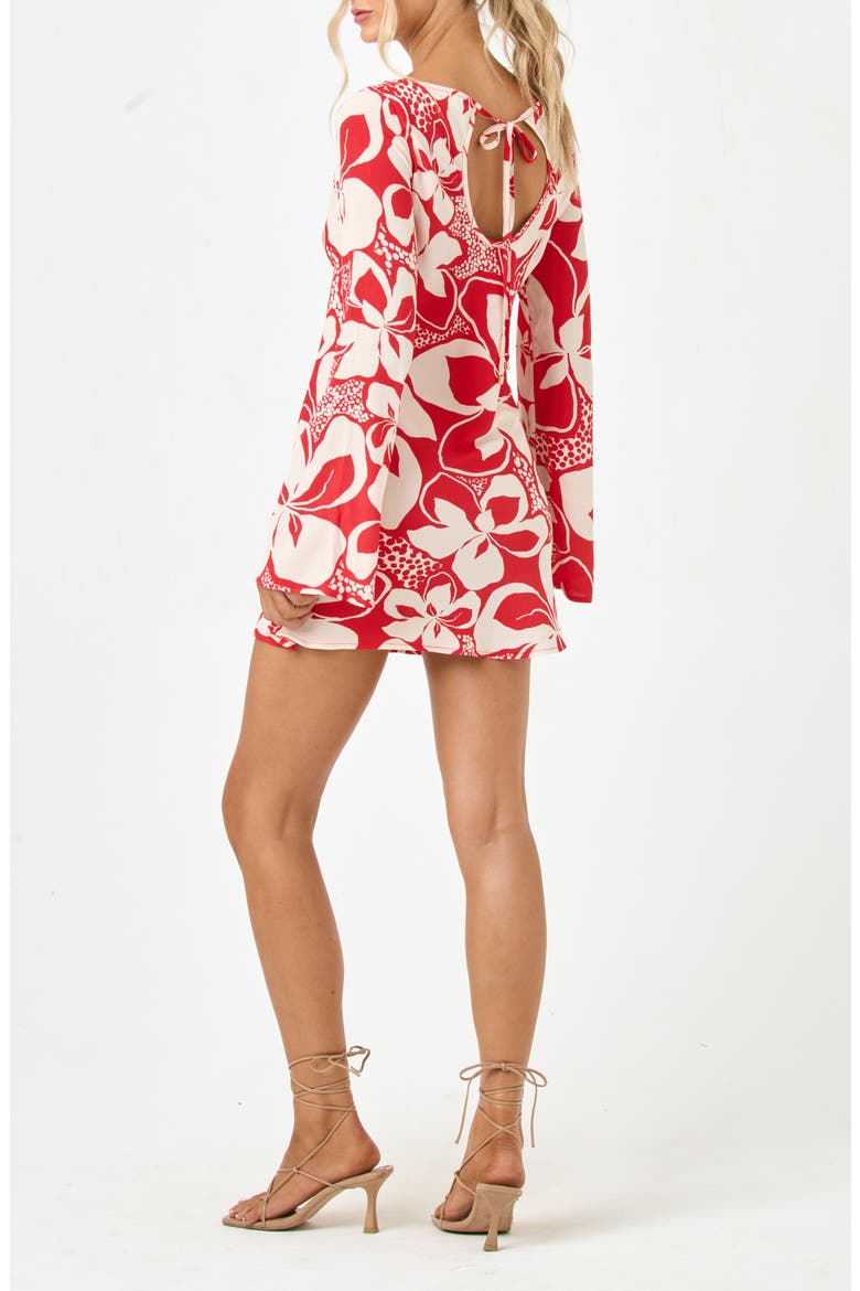All I Need Long Sleeve Cover-Up Minidress, Alternate, color, HIBISCUS BLOOM