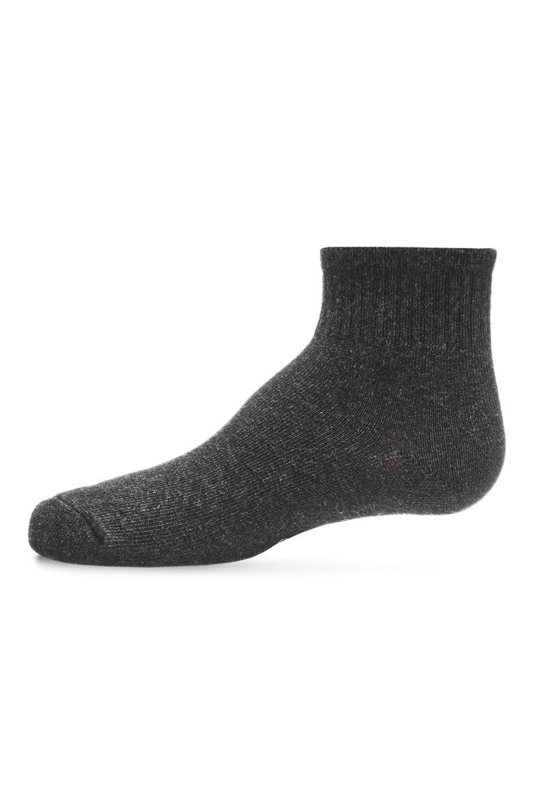 Kids' 3 Pair Pack Mid Cut Cotton Blend Socks, Alternate, color, Charcoal