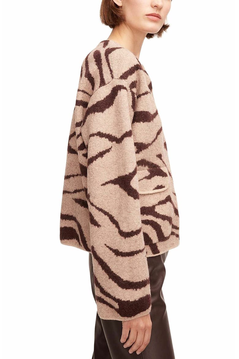 Zebra Jacquard Cropped Jacket, Alternate, color, Zebra Port Combo