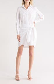 Derek Lam Tie Waist Cotton Shirtdress