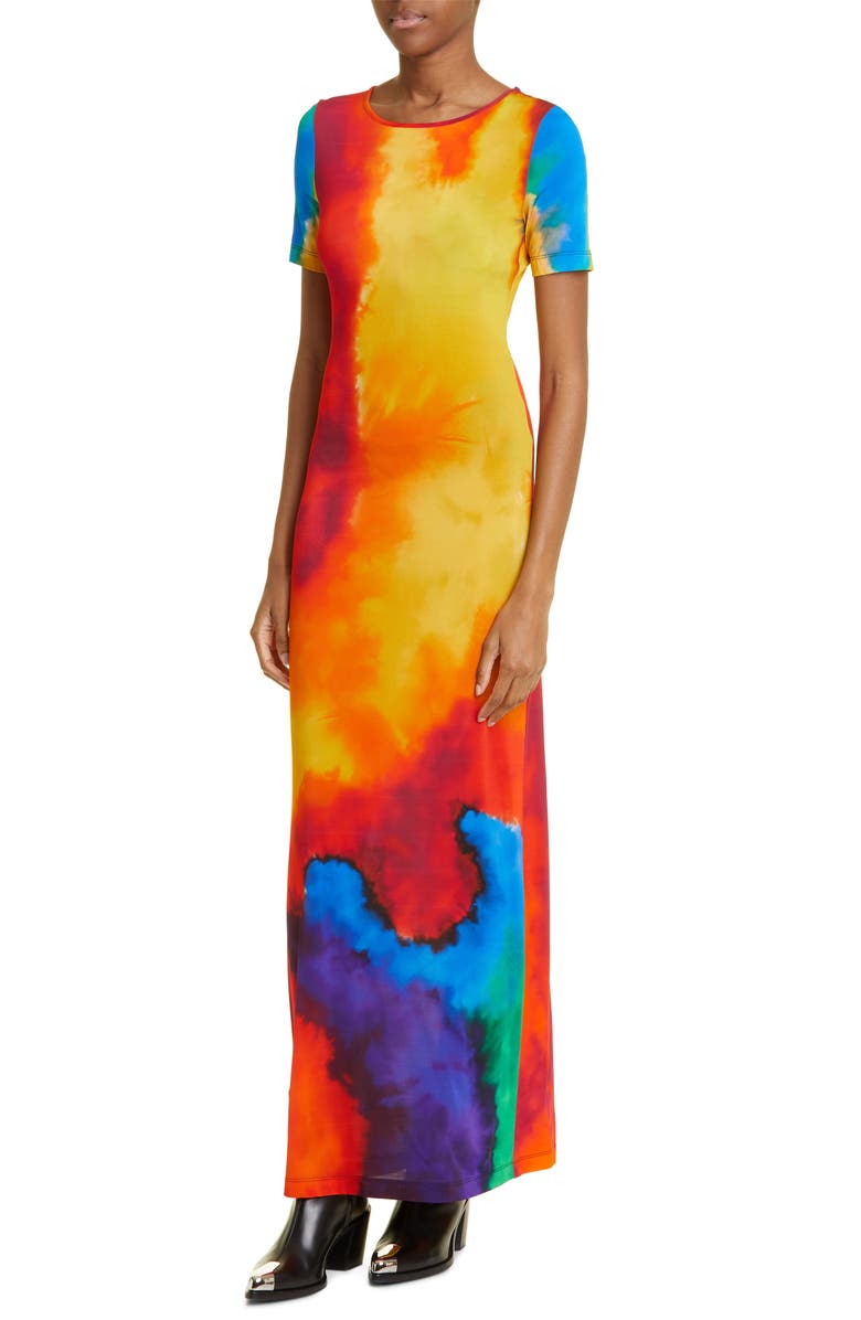 Rabanne Plastic Art Second Skin Jersey T-Shirt Dress, Alternate, color, 
