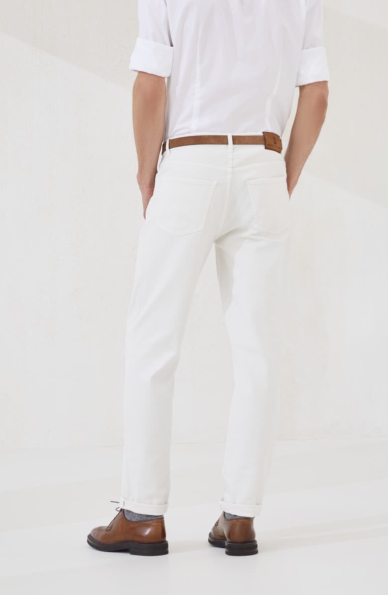 Brunello Cucinelli Lightweight denim trousers, Alternate, color, Ecru