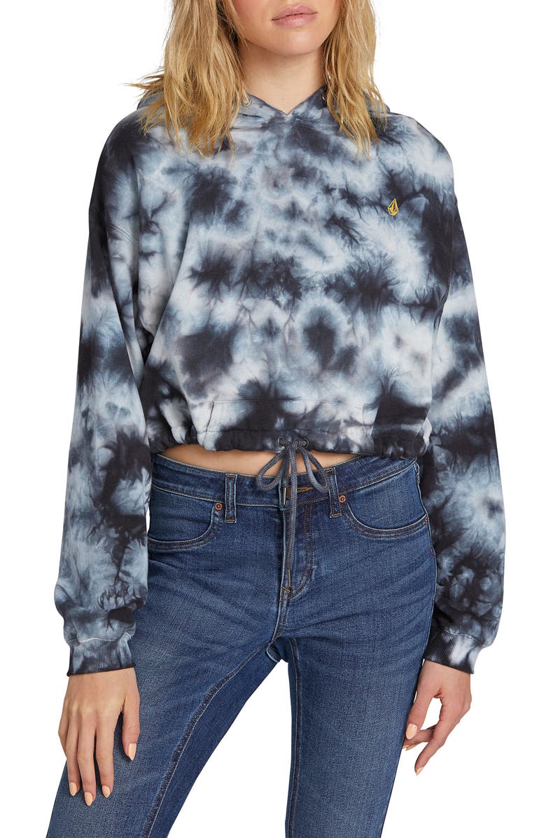 Volcom Knot It Tie Dye Crop Hoodie, Main, color,
