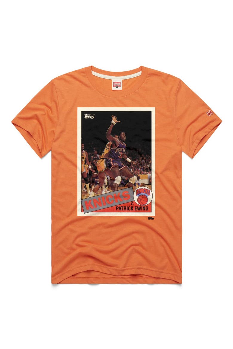 Unisex Homage Patrick Ewing Orange New York Knicks Topps Trading Card Player Tri-Blend T-Shirt, Main, color, Orange
