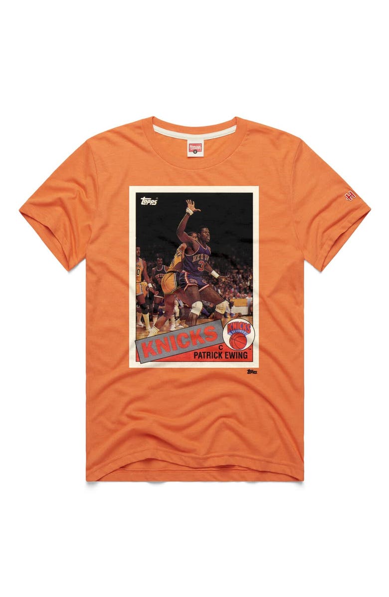 Homage Unisex Homage Patrick Ewing Orange New York Knicks Topps Trading Card Player Tri-Blend T-Shirt, Main, color, Orange