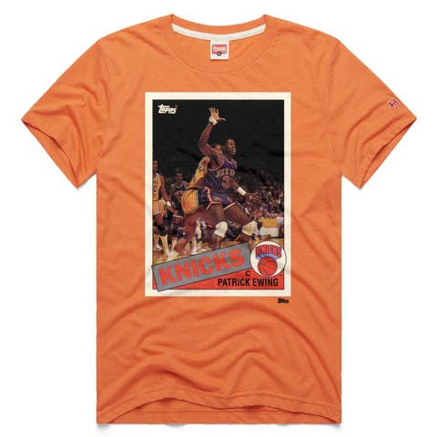 Unisex Homage Patrick Ewing Orange New York Knicks Topps Trading Card Player Tri-Blend T-Shirt