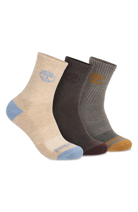 Assorted 3-Pack Wool Blend Hiking Quarter Socks