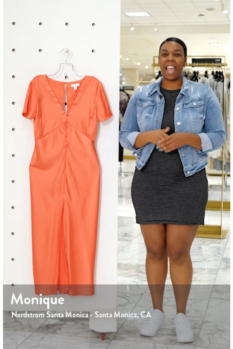 Angel Sleeve Bias Cut Satin Midi Dress video