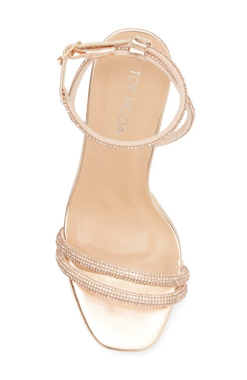 Top Guy Shoes Eleanor Metallic Platform Sandal In Rose Gold Met