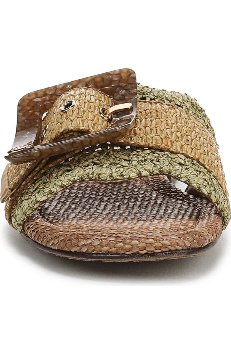Sam Edelman Bambi Raffia Buckle Slide Sandal, Alternate, color, Washed Sage/ Amber Tan