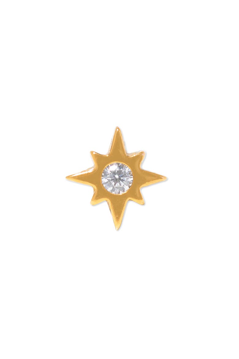 Star Bright Single Flat Back Earring, Main, color, GOLD