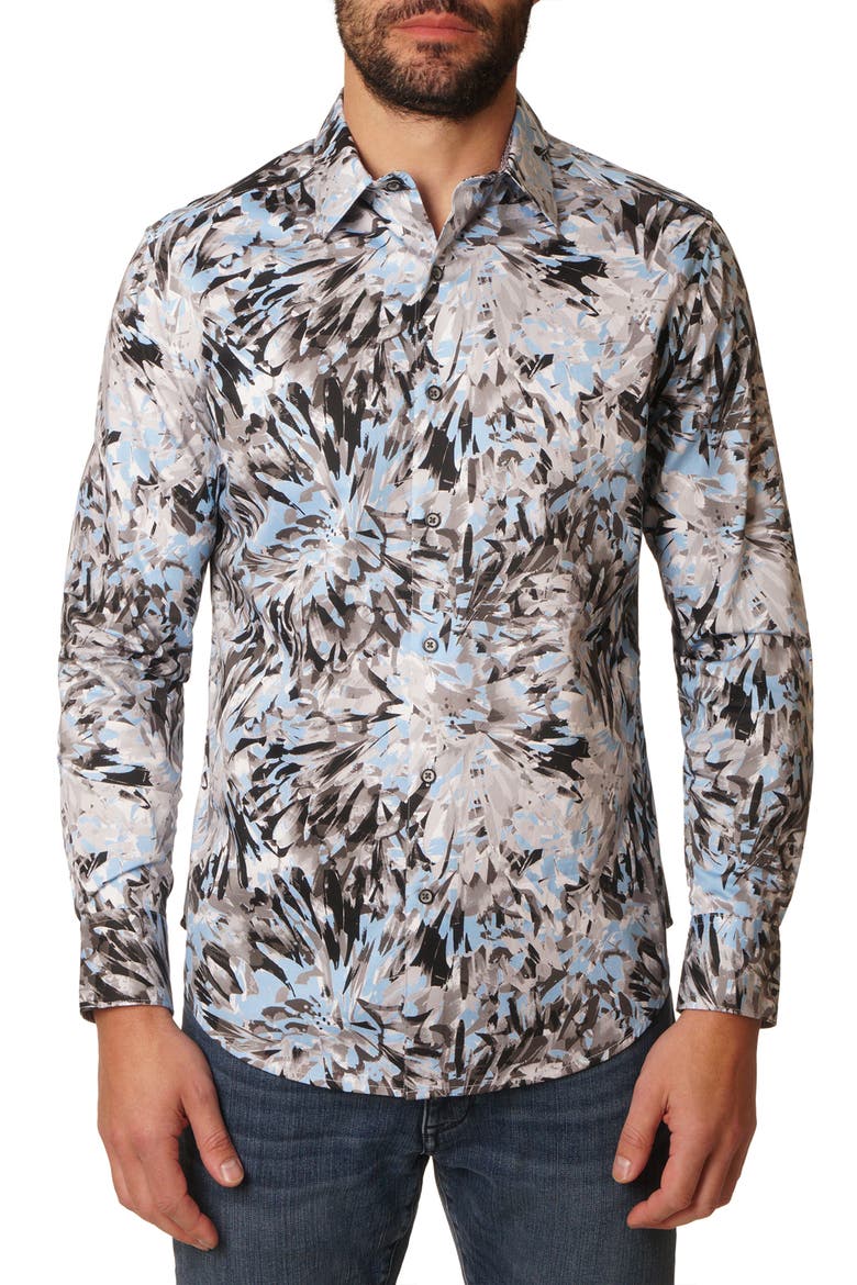 Buron Long Sleeve Woven Shirt, Main, color, BLUE