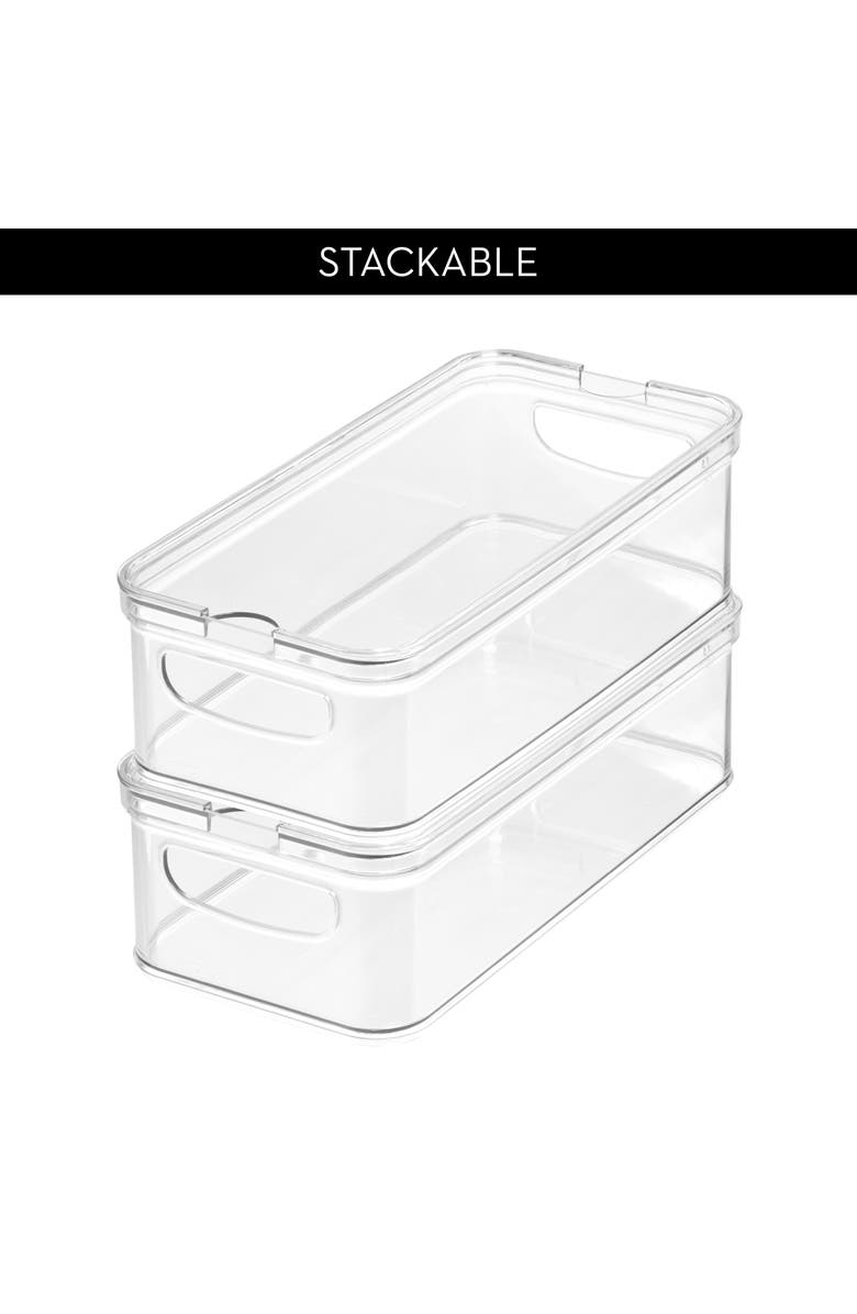 iDesign Stackable Fridge Organizer Bins with Lids - Set of 6 - Clear, Alternate, color, Clear