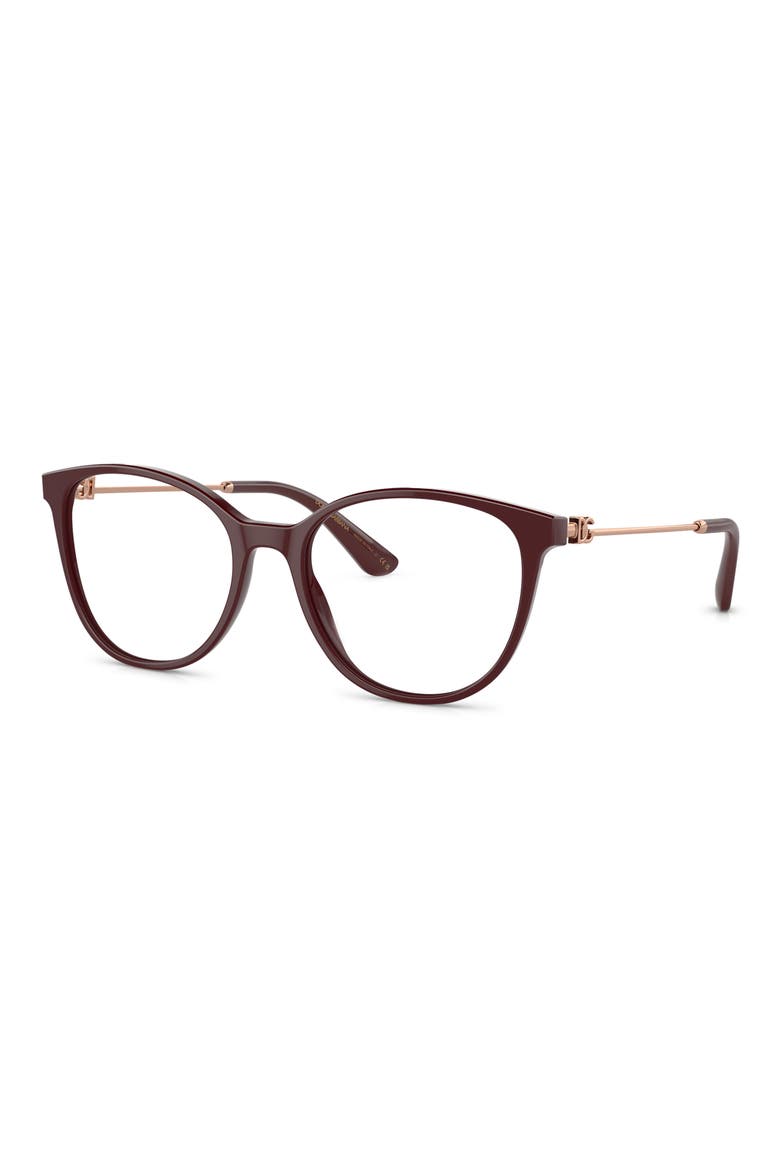 54mm Butterfly Optical Glasses, Alternate, color, BORDEAUX/ ROSE GOLD