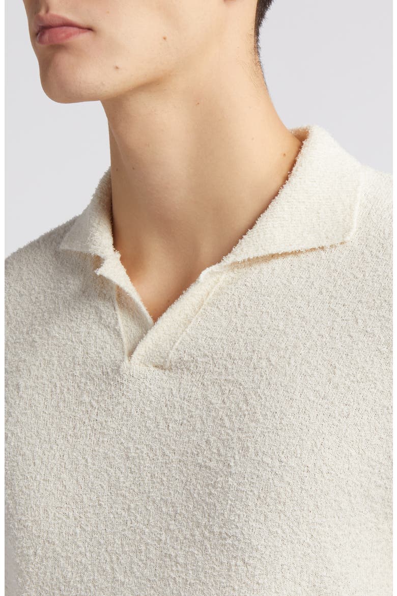 Textured Johnny Collar Shirt, Alternate, color, VANILLA CREAM