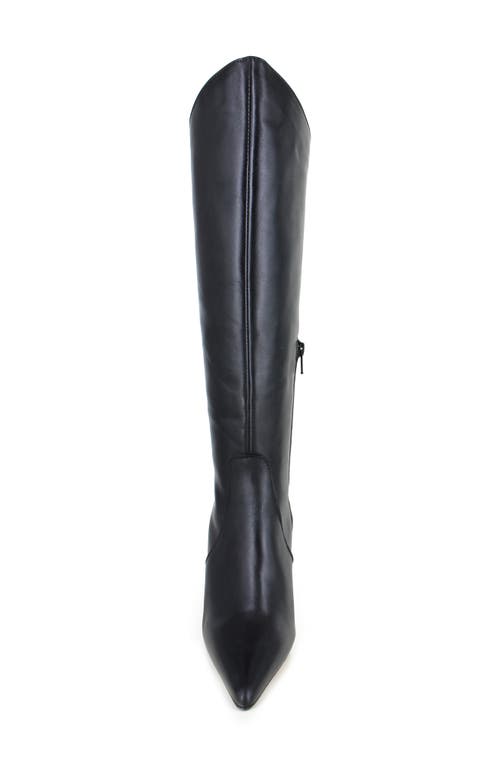 Zigi Karlin Pointed Toe Wedge Boot In Black Leather