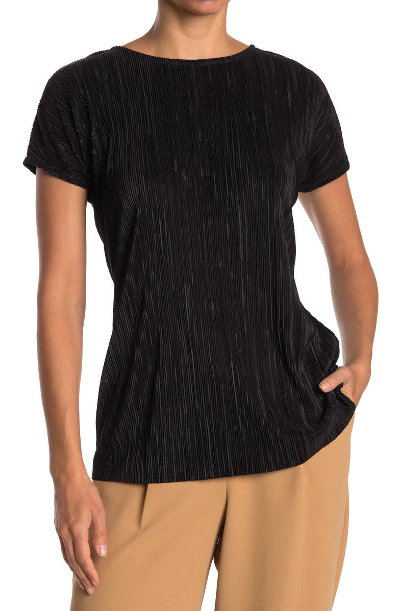 14th & Union 14TH AND UNION Pleated Short Sleeve Top, Main, color,