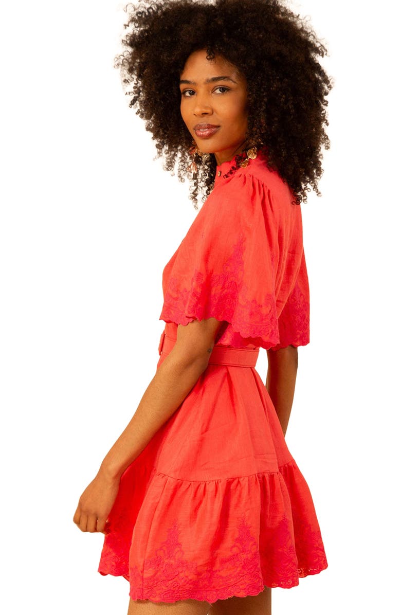 Hale Bob Haven Embroidered Linen Dress, Alternate, color, 