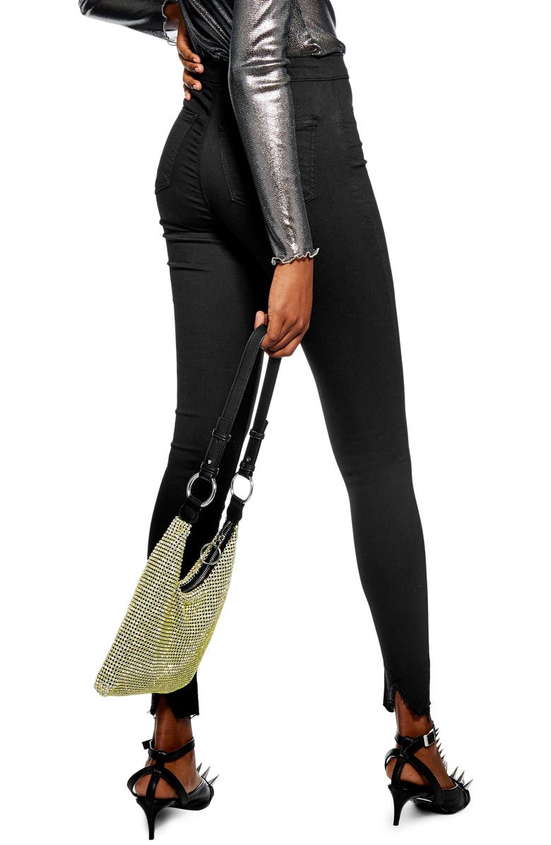 Topshop Joni High Waist V-Hem Crop Jeans, Alternate, color, 