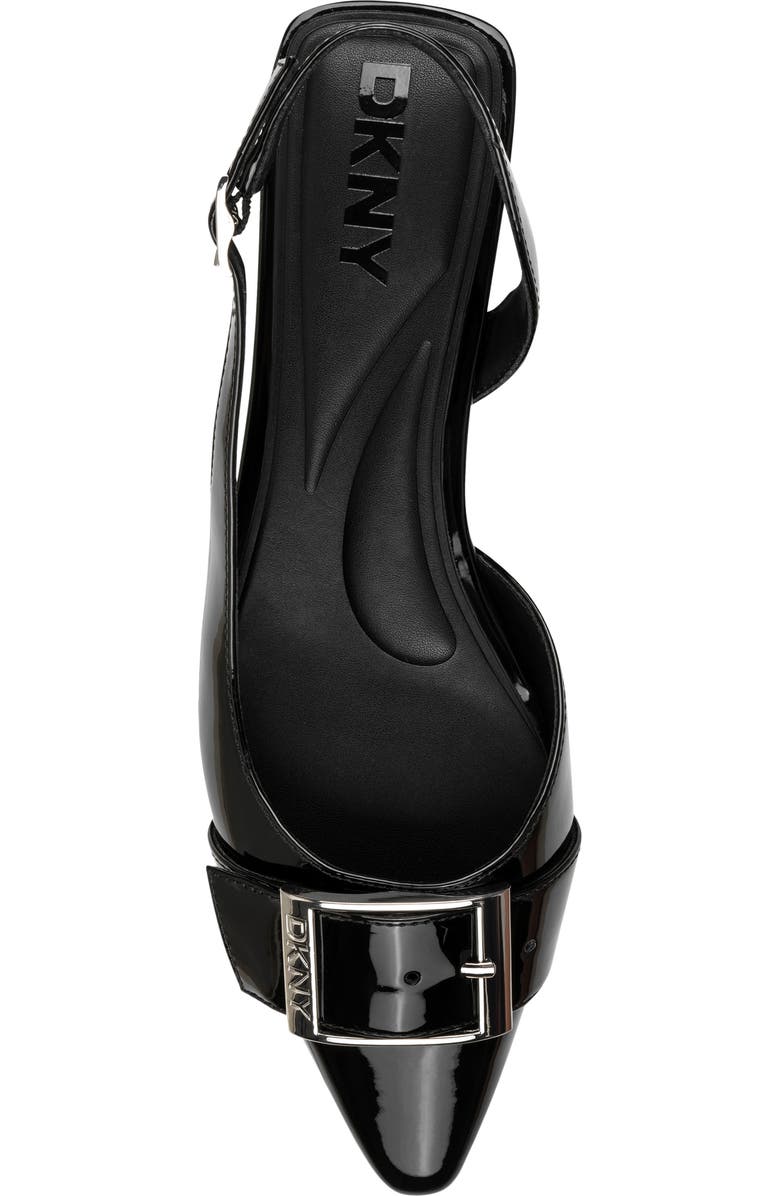 DKNY Clemma Pointed Toe d'Orsay Flat, Alternate, color, Black/Black