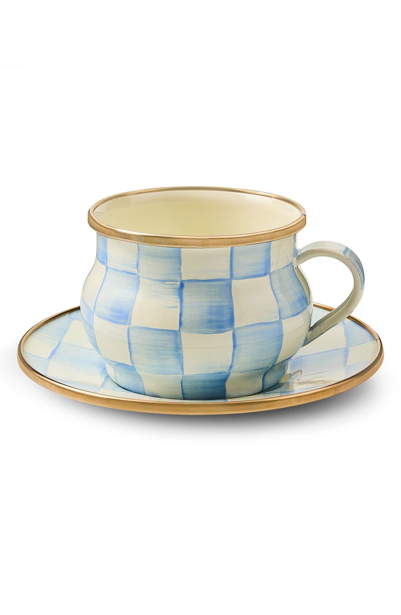 MACKENZIE CHILDS Sky Check Saucer, Alternate, color, Sky Check