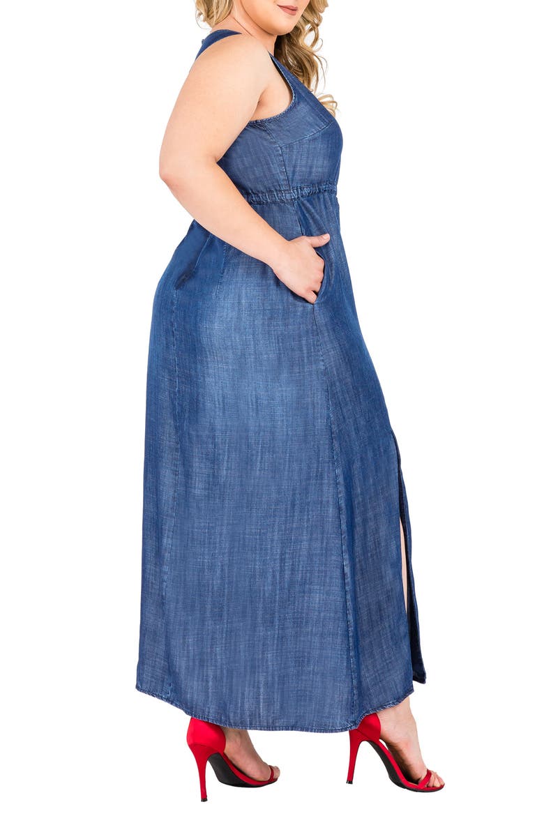 Amber Maxi Chambray Dress, Alternate, color, INDIGO