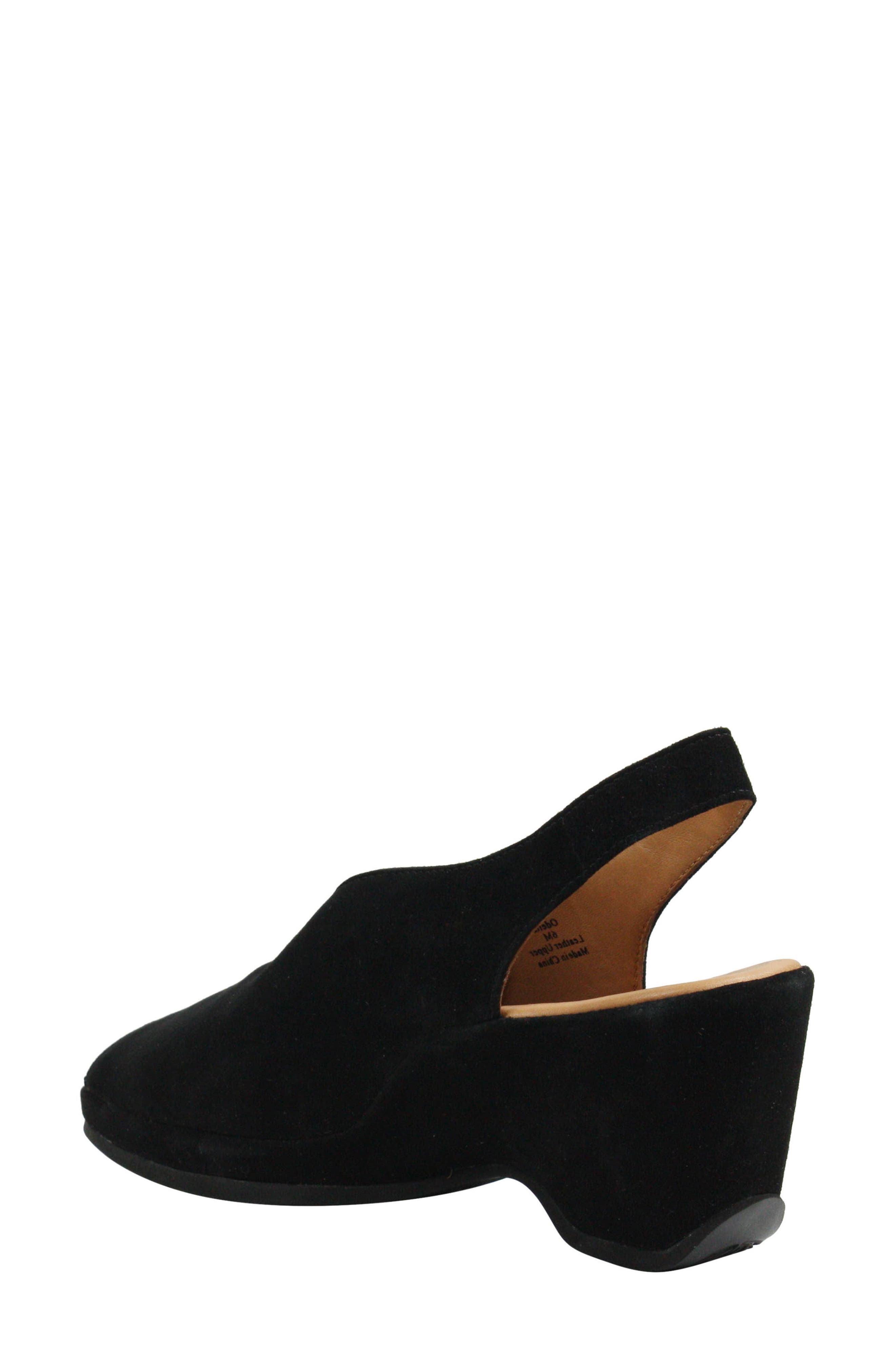 L'Amour des Pieds Odetta Slingback Wedge, Alternate, color, Black Suede