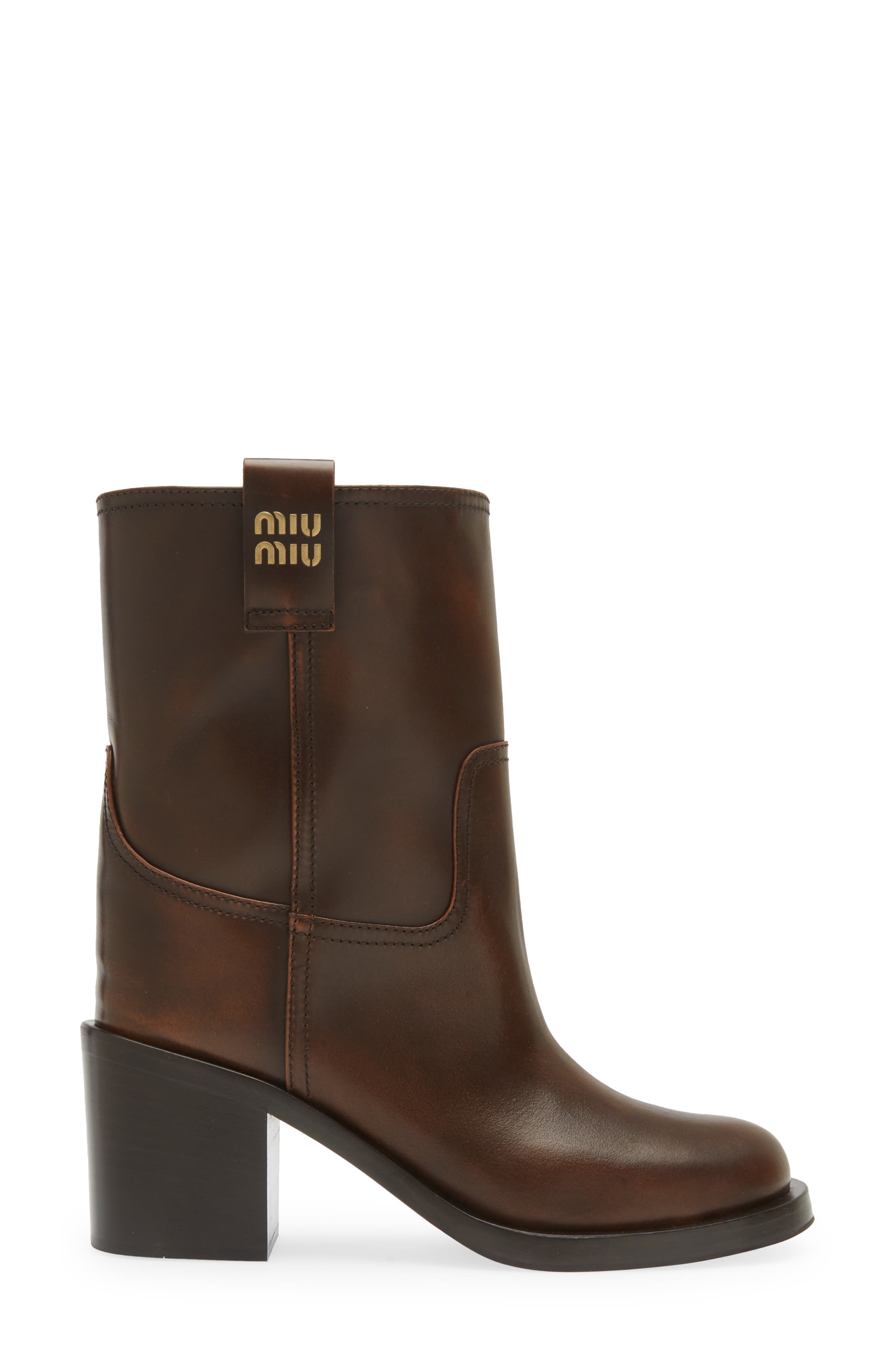 Miu Miu Block Heel Bootie, Alternate, color, 