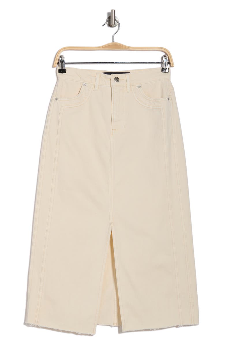 Veronica Beard Victoria Denim Midi Skirt, Alternate, color, Ecru