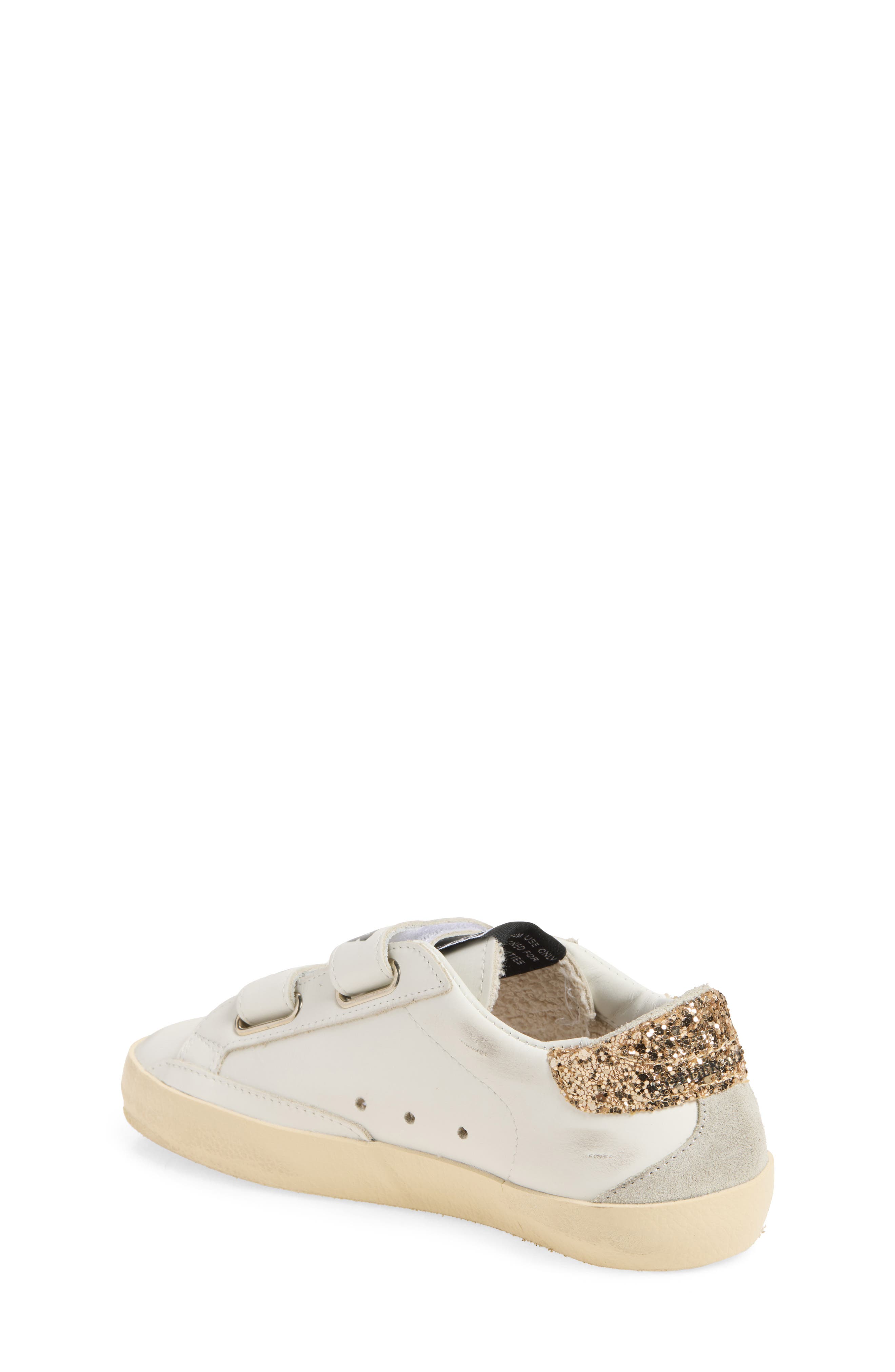 Kids' Old School Sneaker, Alternate, color, WHITE/ SILVER/ LIGHT GOLD/ ICE