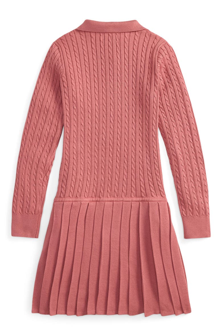Kids' Cable Stitch Sweater Dress, Alternate, color, PINK