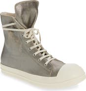 Rick Owens DRKSHDW Darkshadow Foiled Denim High Top Sneaker