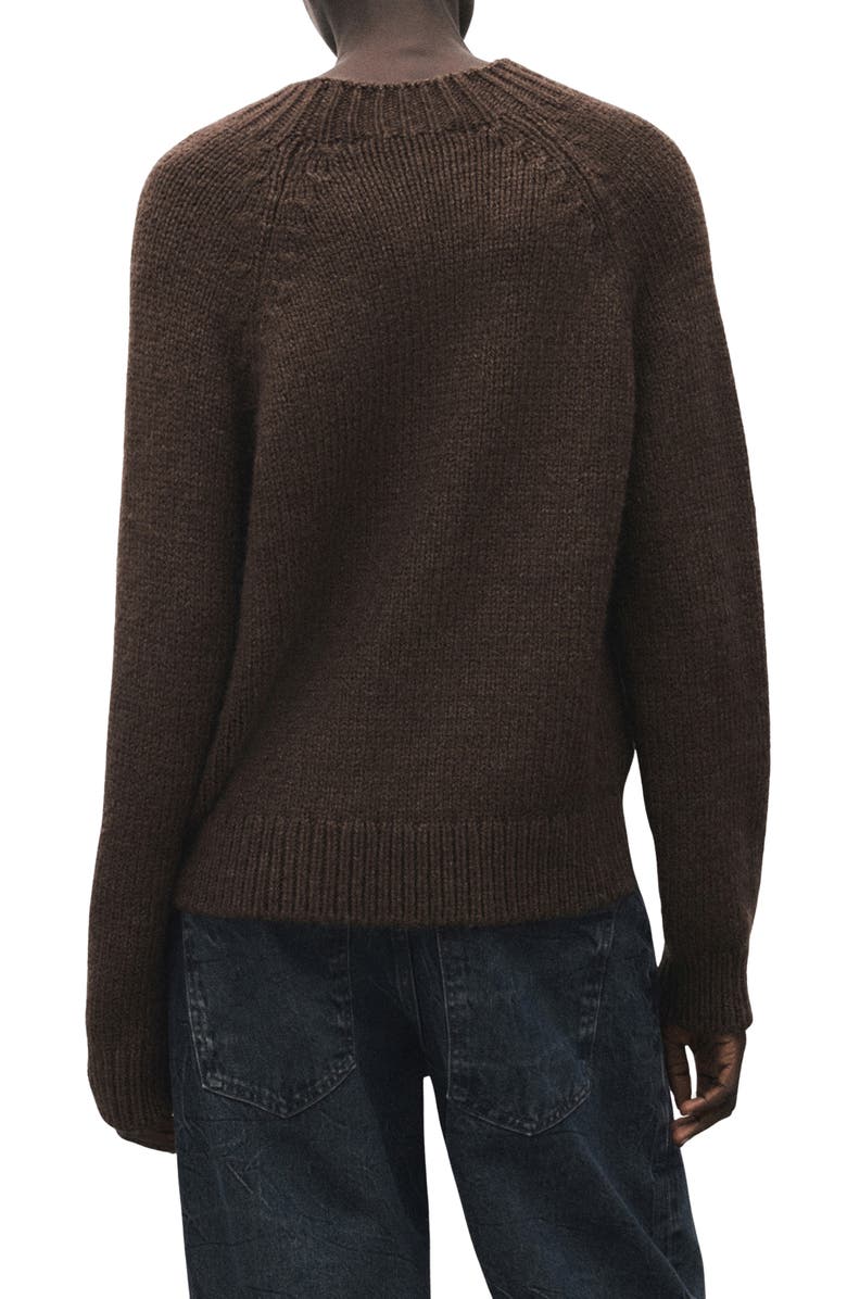 MANGO Nolita Mock Neck Cable Sweater, Alternate, color, Brown