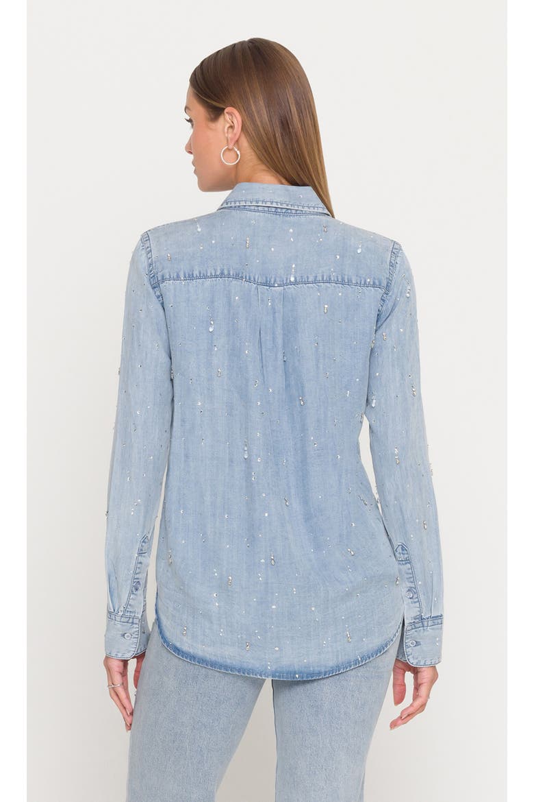Marcello Embellished Denim Shirt, Alternate, color, Light Blue