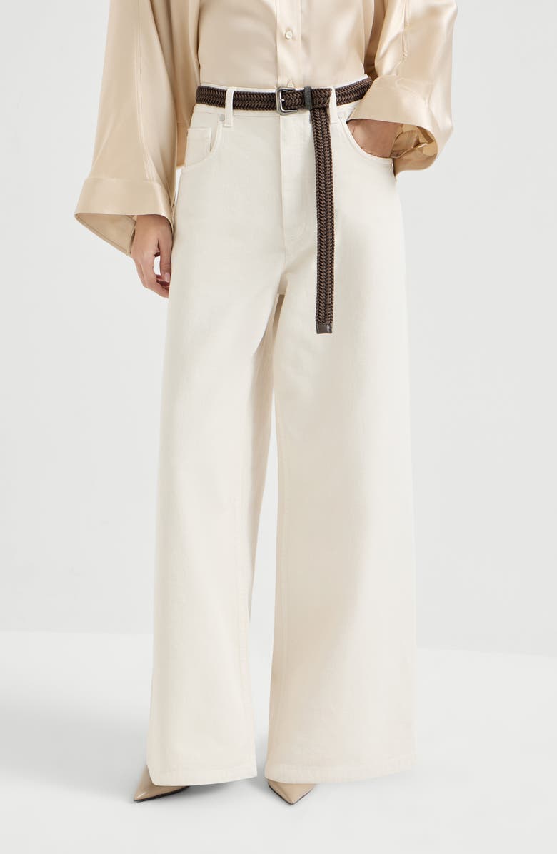 Brunello Cucinelli Relaxed trousers, Alternate, color, Chalk